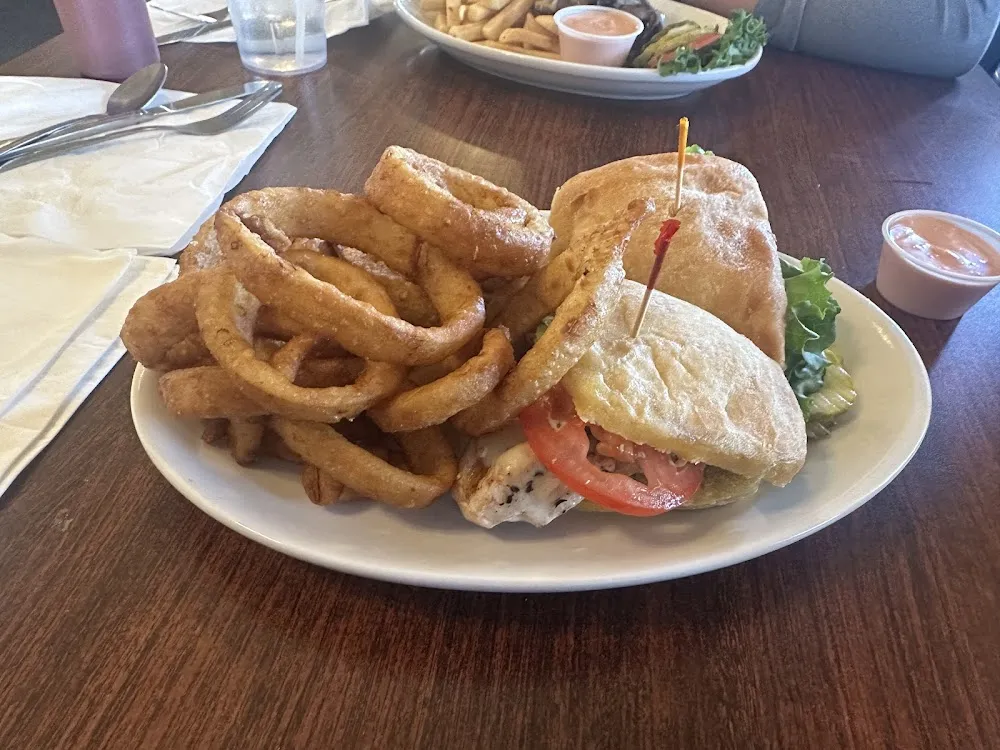 Chicken blt with Onion Rings